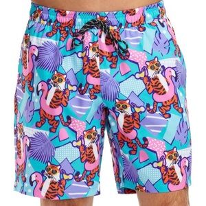Tipsy Elves “Cool Cats” Stretch Swim Trunks – Size L 🐱🌊